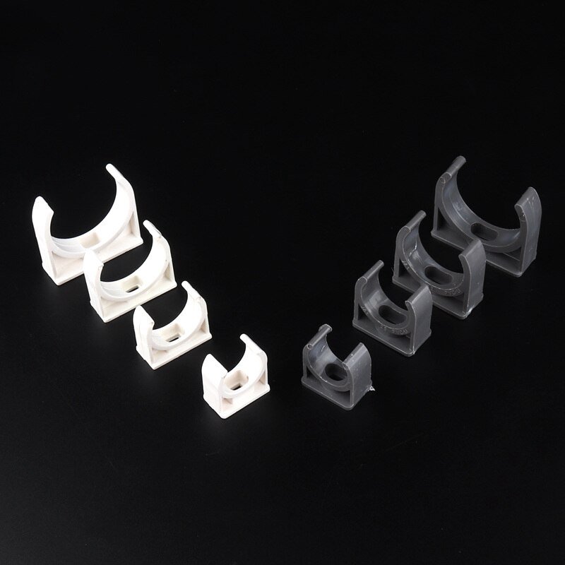 10pcs 20/25/32/40mm PVC Pipe Clamp White/Grey PVC UType Clamp Home