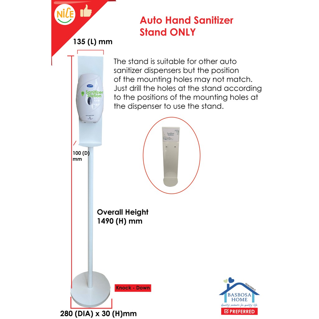 Auto Hand Sanitizer Dispenser Stand ONLY Shopee Malaysia
