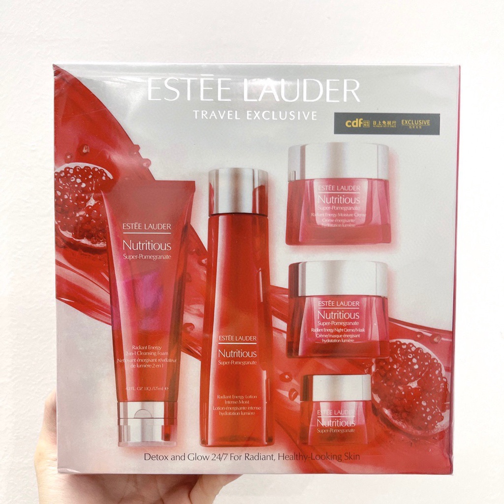 Estee Lauder Pomegranate Basic Skincare 5Piece Set 21 Edition Red Five