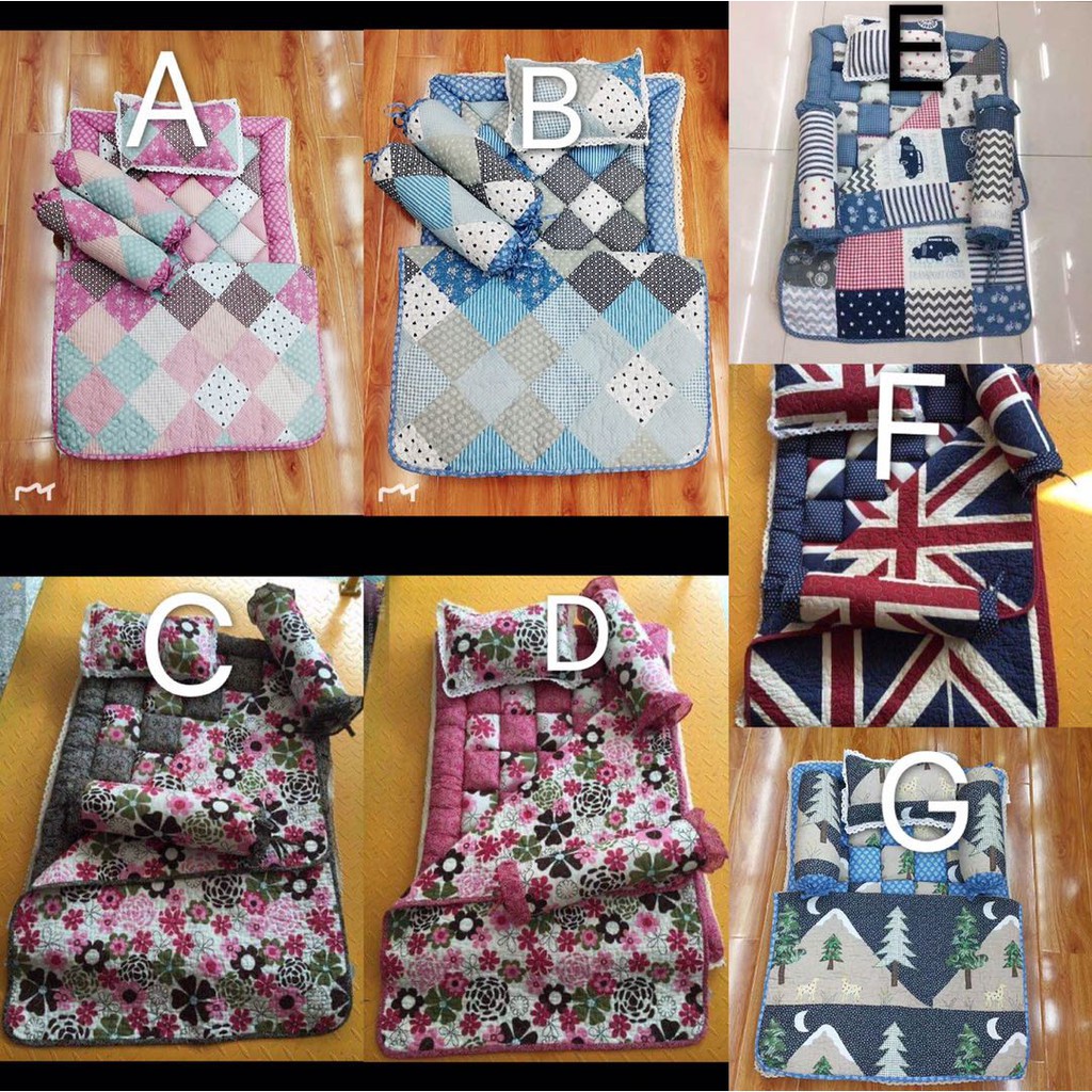 Tilam/Toto Baby 5in1 Set Patchwork Full Cotton Shopee