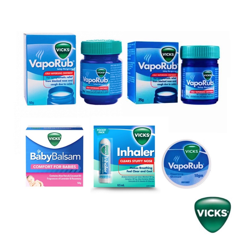 VICKS VAPORUB 10G / 25G / 50G / BABY BALSAM 50G / VICKS INHALER 0.5ML