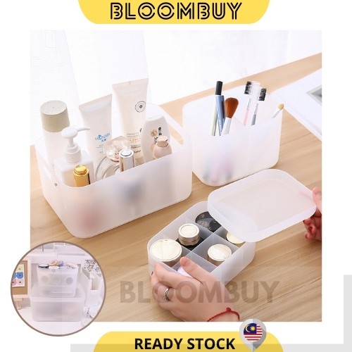 Muji Style Desktop Cosmetic Storage Box Plastic With Cover Bathroom