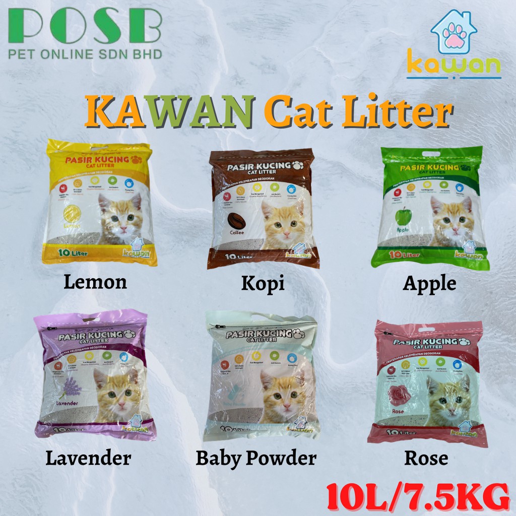 (TWIN PACKS) Promotion KAWAN Premium Cat Litter 10L x 2packs / KAWAN