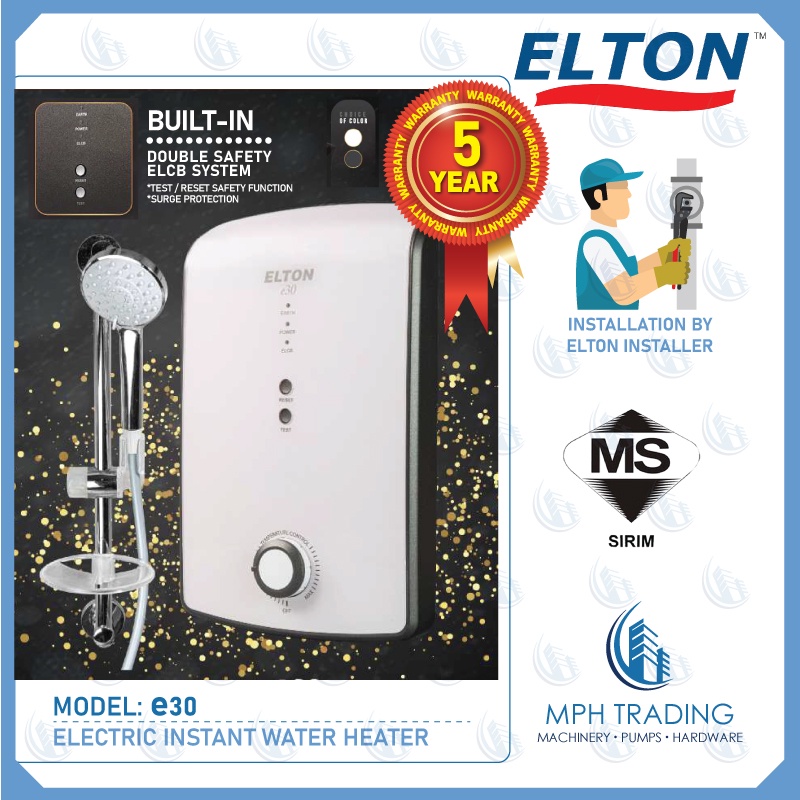 ELTON E30 E30i ES30i Home Electric Instant Portable Water Heater