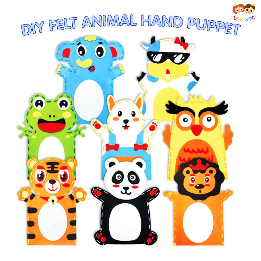 Kids Children Felt DIY Animal Hand Puppet Art Craft Kindergarten