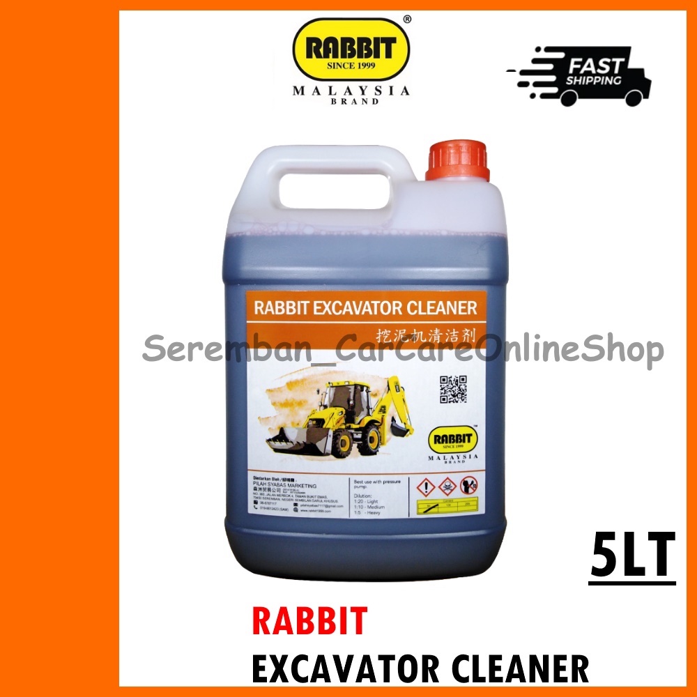 RABBIT EXCAVATOR CLEANER 5Lt jcb cleaner / SUPER Degreaser Spray Heavy Duty / Engine