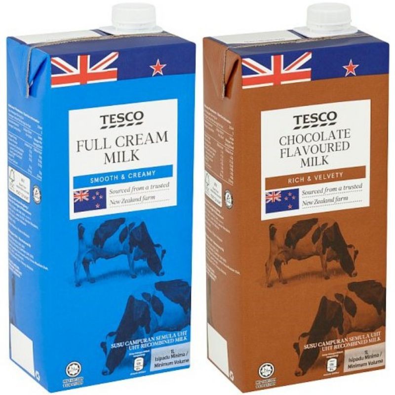 TESCO FULL CREAM UHT FRESH MILK CHOCOLATE MILK IMPORTED NEW ZEALAND