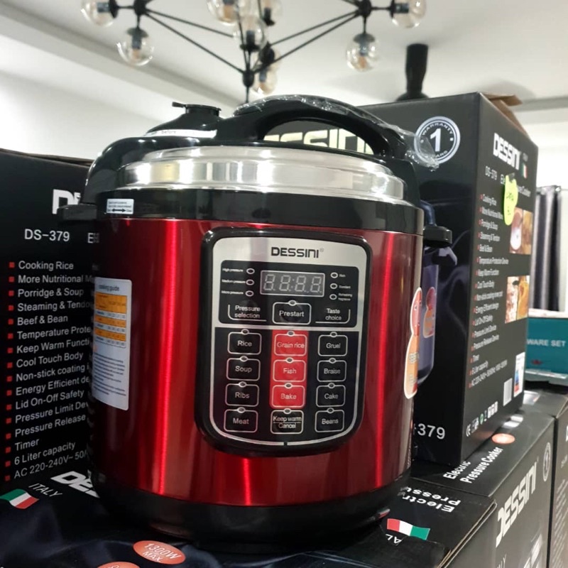 pressure cooker dessini 6L wrna merah Shopee Malaysia