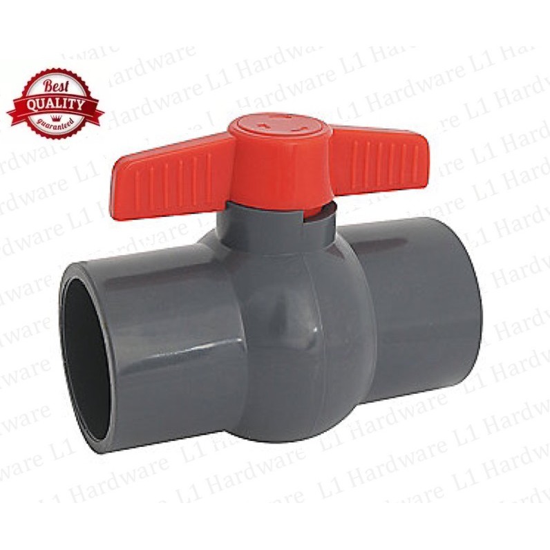Stop Cock PVC Ball Valve NON THREADED OR THREADED Thread Pipe Fitting Paip Stopcock 1/2" 3/4" 1