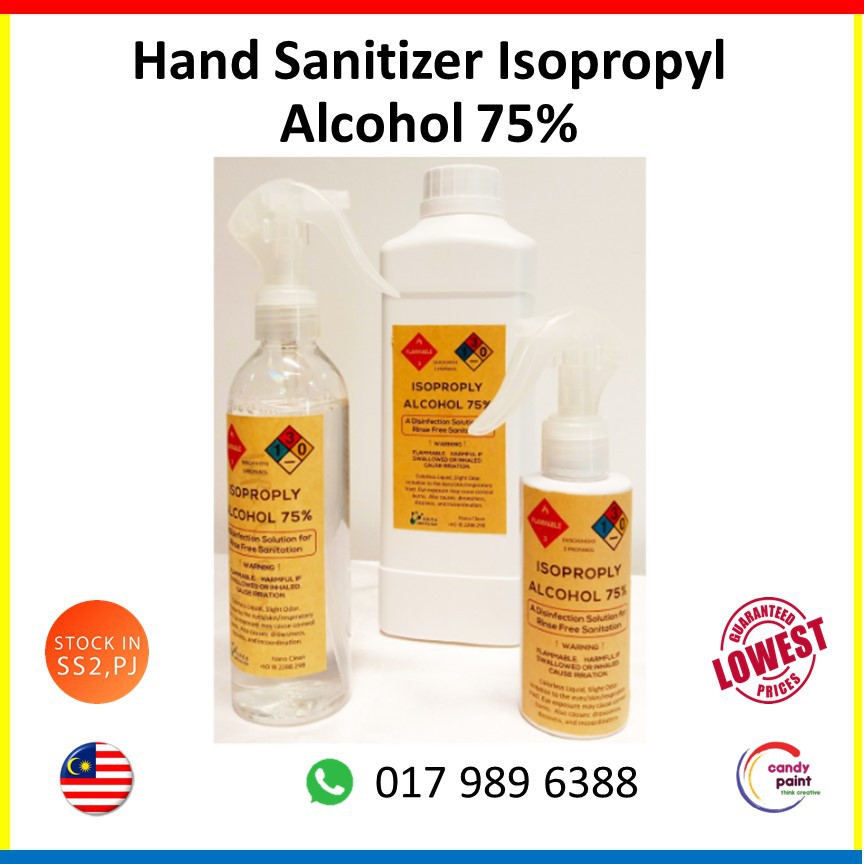 Hand sanitizer spray type ISOPROPYL ALCOHOL 75 Shopee Malaysia
