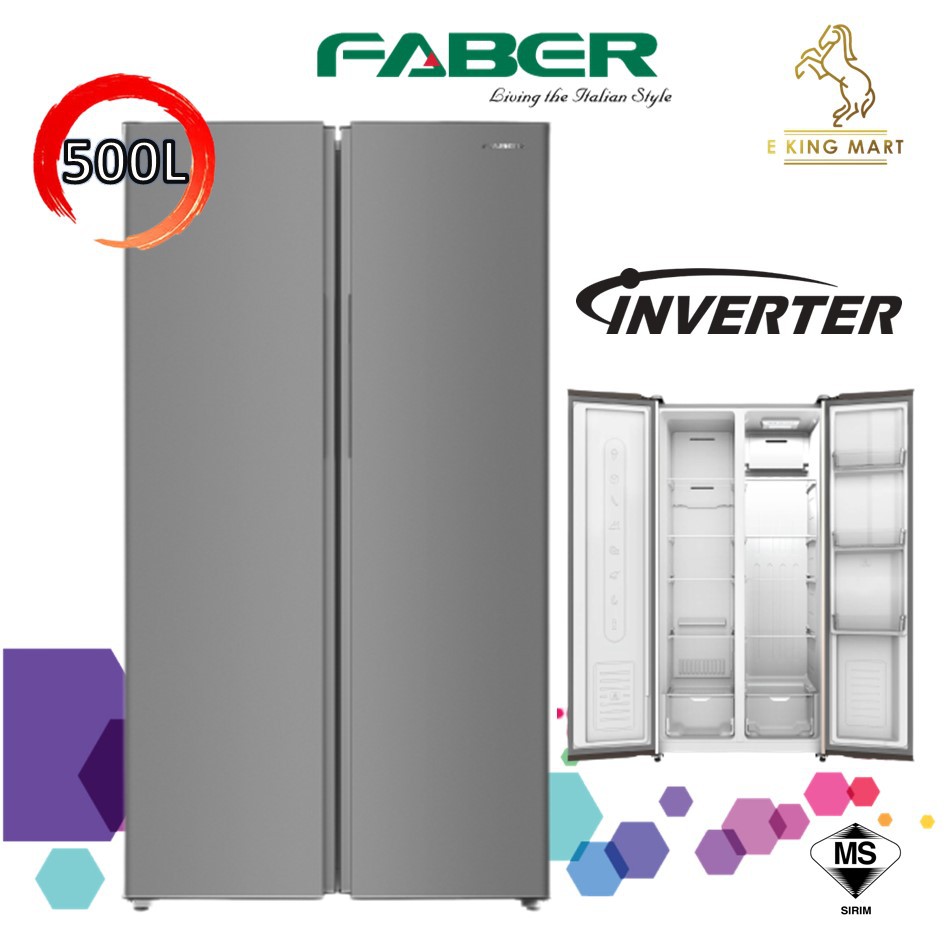 FABER Fridge Side By Side Refrigerator 500L LUSSO SBS500DG Inverter