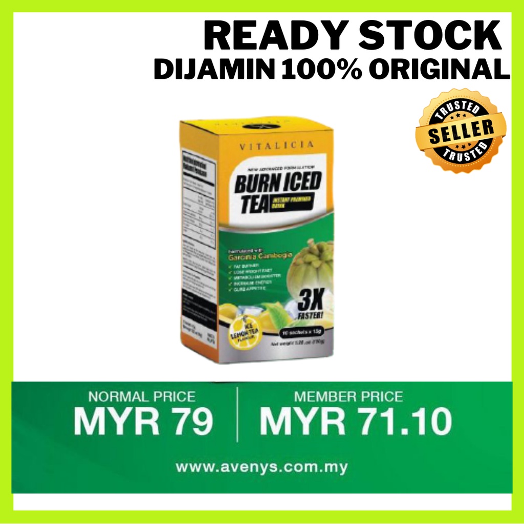 (READY STOCK) Burn iced tea (BIT) AVENYS (10sachets) orange juice detox