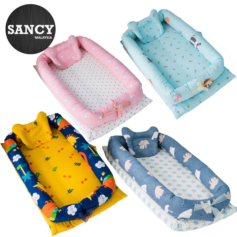 Sancy New Baby Crib 02 Years Pillow Foldable Crib With Cotton Sleep
