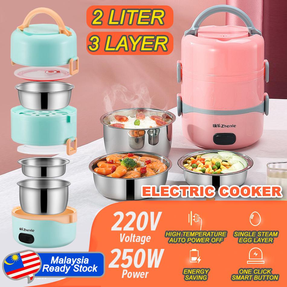 [ 2L ] 3 LAYER Multifunction Electric Rice Cooker Steamer / Periuk