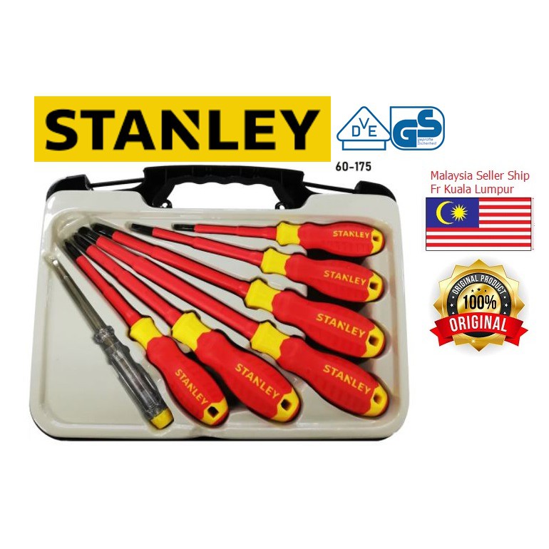 STANLEY 60175 VDE 1000v Insulated Screwdriver set, 7pcs (STANLEY 65