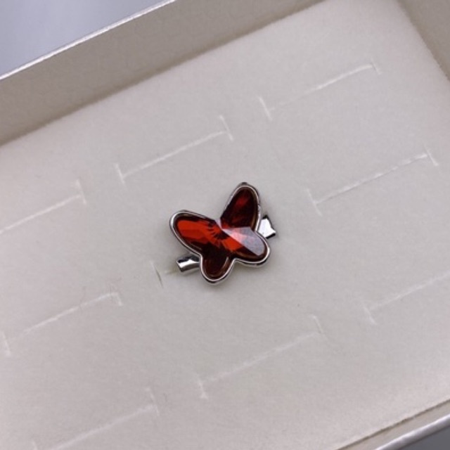 Butterfly Brooch Embellished With Swarovski Crystal Red