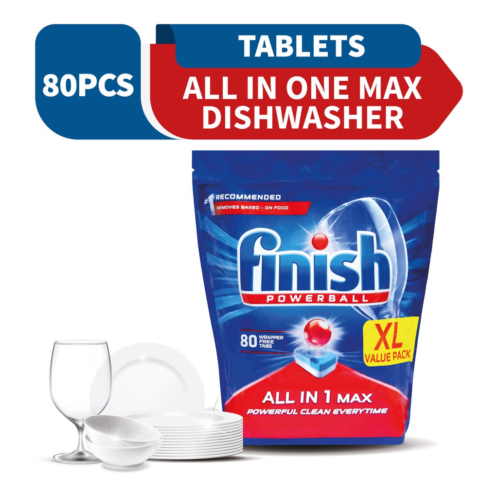 Finish All in One Max Power Ball Dishwasher Cleaning Tablets (80 Pcs