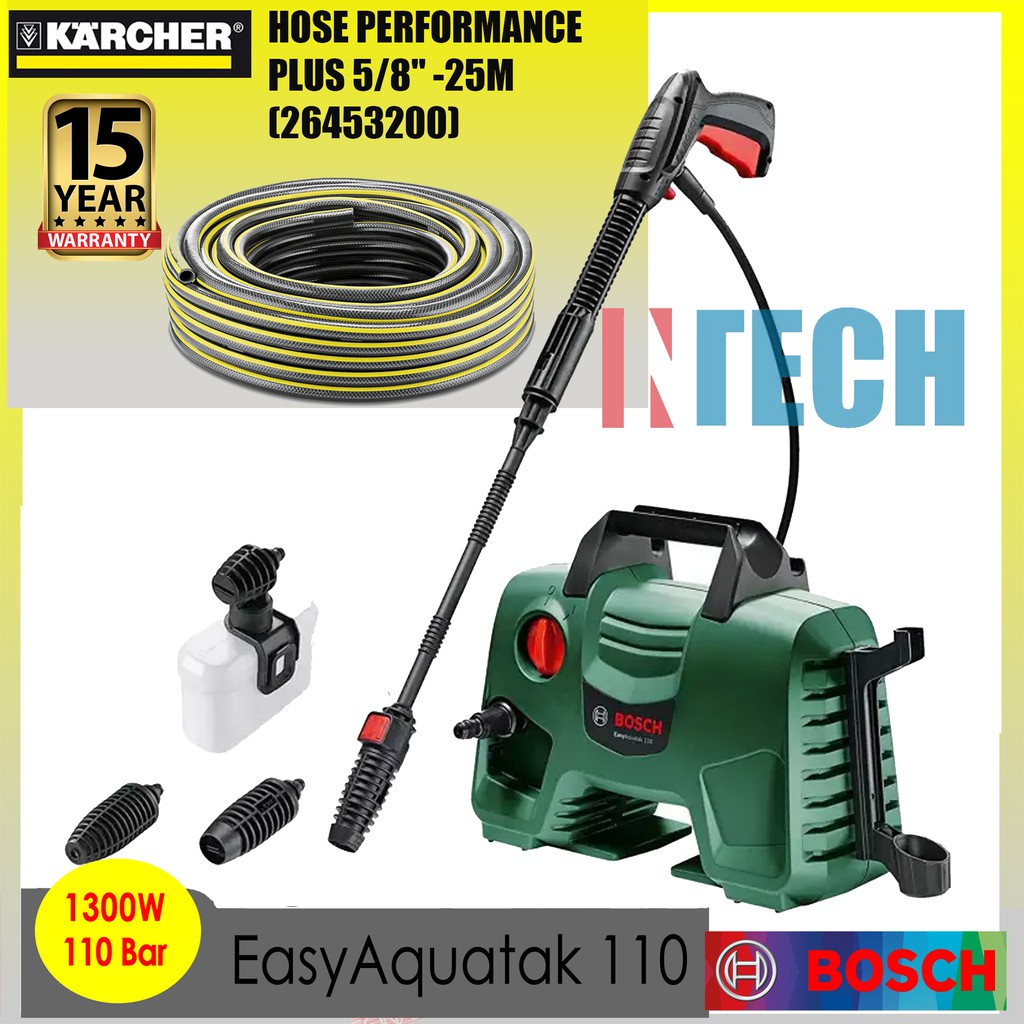 BOSCH EASYAQUATAK 110 HIGH PRESSURE CLEANER C/W KARCHER HOSE