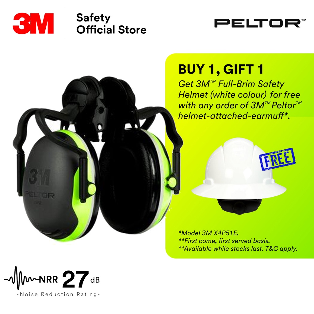 3M X4P51E Peltor Helmet Attached Safety Earmuff/3M H800 Series & MSA