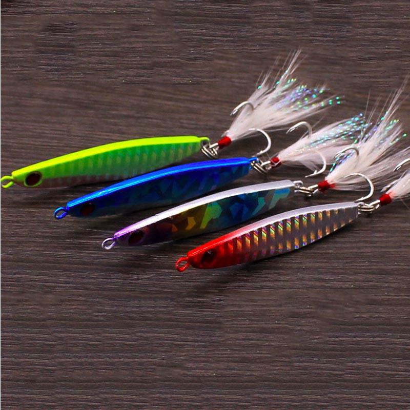 5PCS/SET Lead Vertical Jigs 1040G Saltwater Artificial Bait Boat