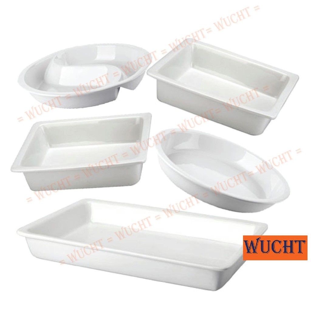 【WUCHT】Durable White Porcelain Gastronorm Pan / Porcelain Insert Half