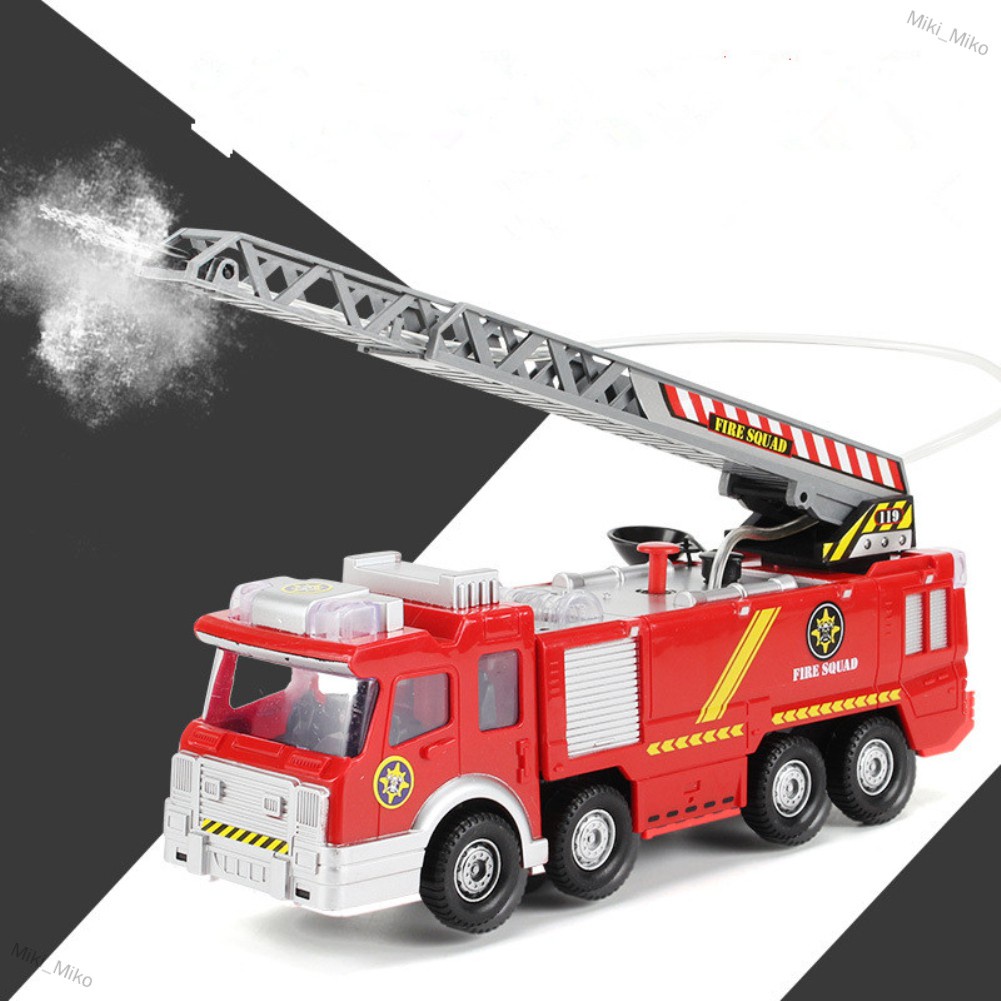Electric Fire Truck Toy Water Spray Fire Engine Car Toy with Bright