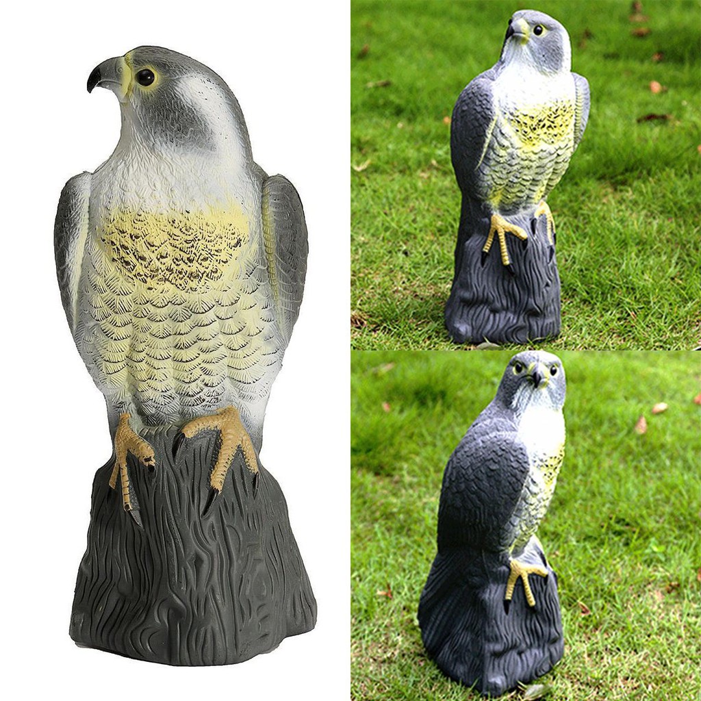 Fake Falcon Owl Hawk Hunting Decoy Deterrent Scarer Repeller Garden
