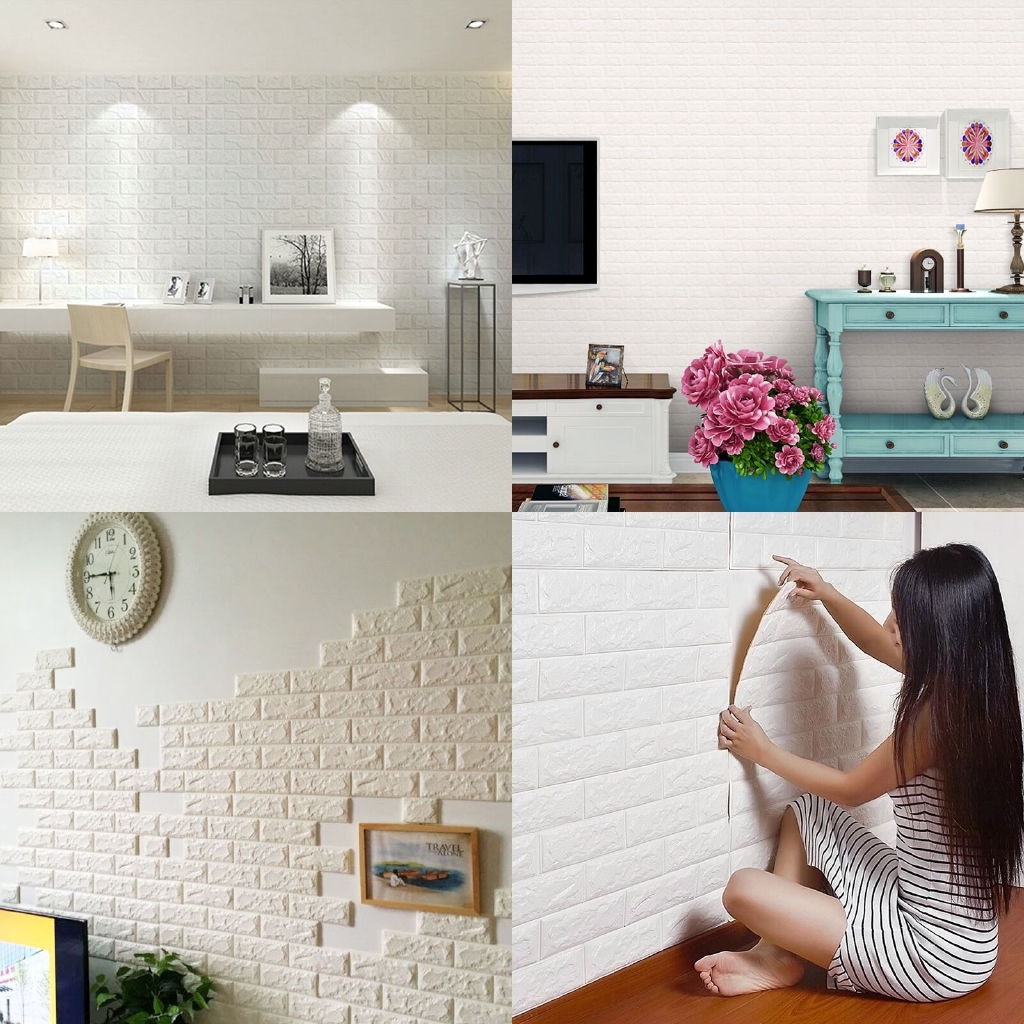 PE Foam Wall Stickers 3D Wallpaper DIY Selfadhesive Wall Decor Brick
