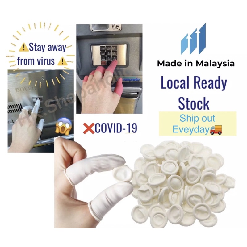 [Ready Stock] Latex Rubber Finger Gloves 100pcs Shopee Malaysia