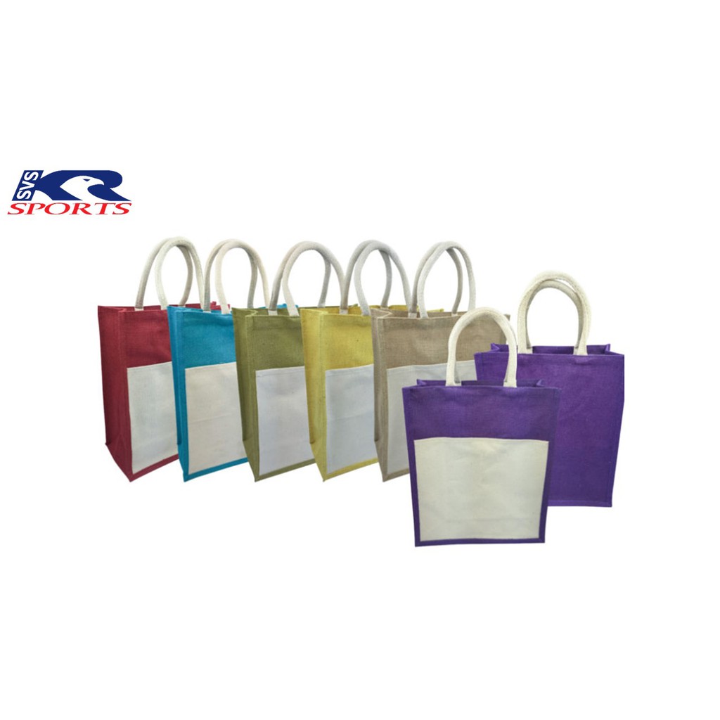 Jute Bag Canvas Pocket Bag Shoulder Bag Tote Bag