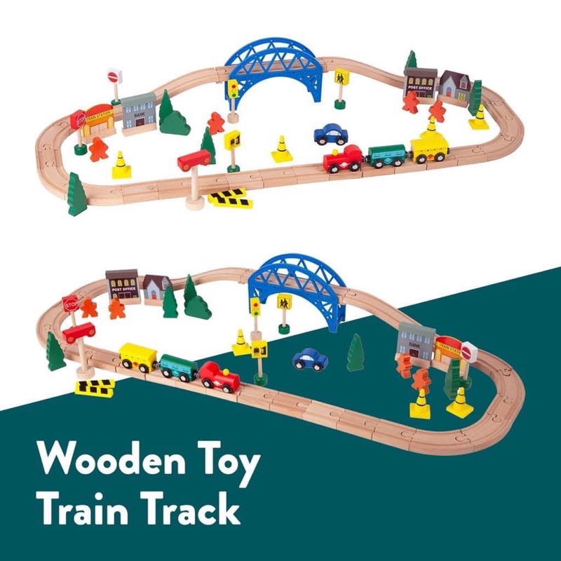 Pediasure Wooden Toy Train Track/Set 61pcs Shopee Malaysia