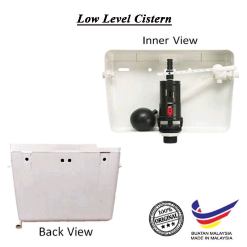 (BUATAN MALAYSIA) VINYL ECO PLASTIC TOILET (9L) WATER TANK TOILET