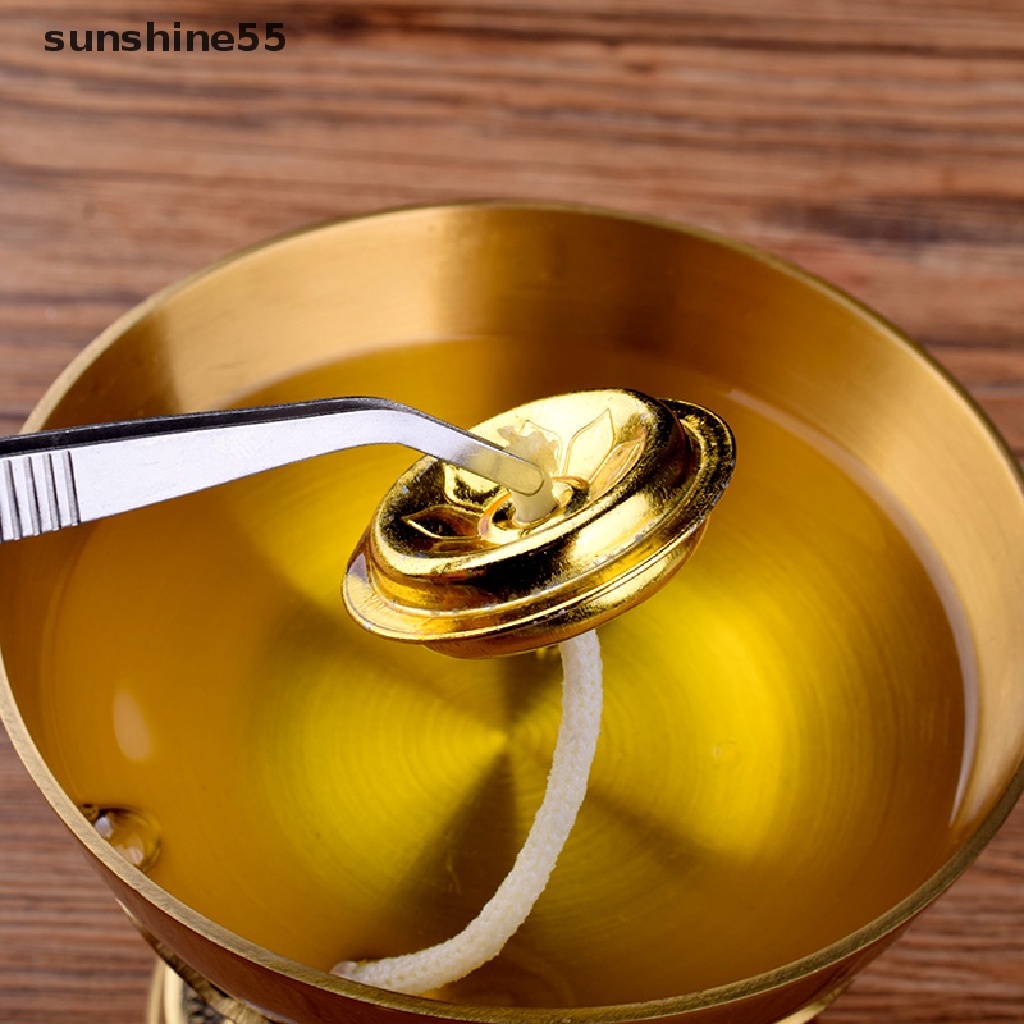 (hotsale) 2Pcs Oil Lamp Floating Wick Holders Enshrine Supplies For