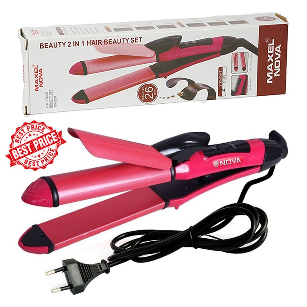 Nova 2 in 1 Multifunction Hair Straightener & Hair Curler Shopee Malaysia