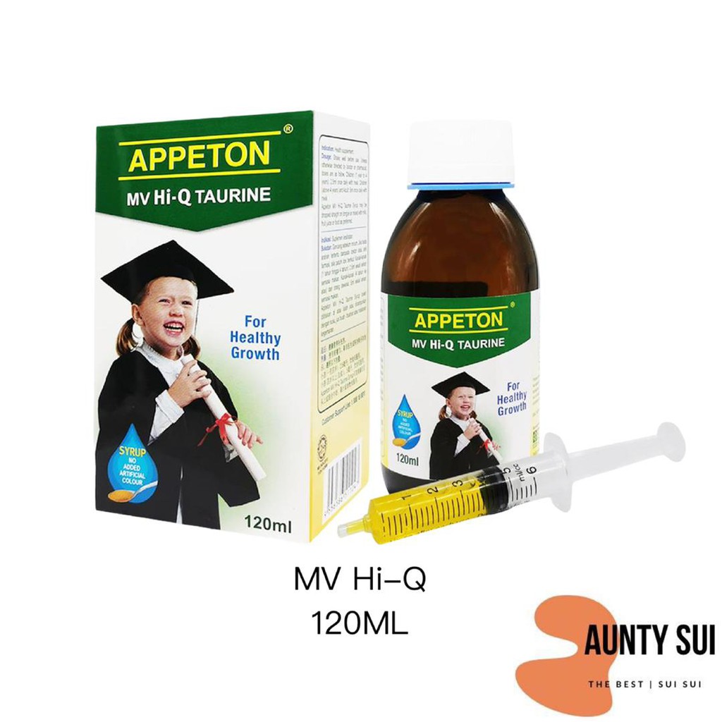 【E03/23】Appeton MV HiQ Taurine Syrup 120mL 【Halal】 Shopee Malaysia