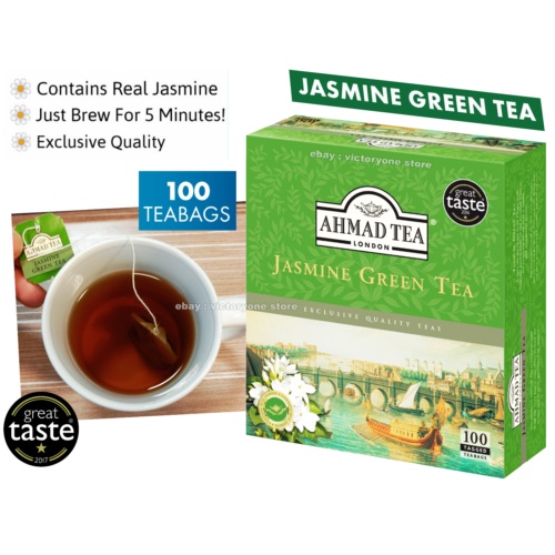 Ahmad Tea London 100 Tea Bags teh Jasmine Green Tea AHMADTEA Teh