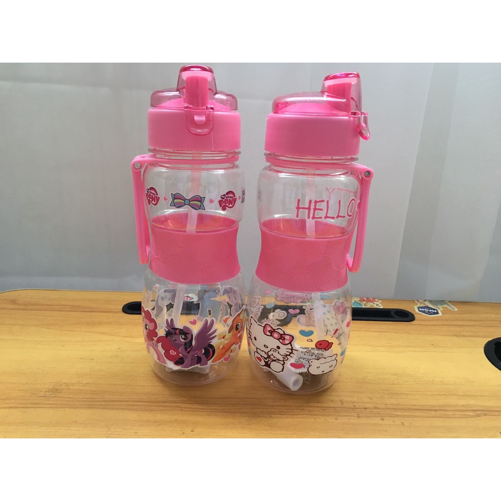 600ml Disney Smiggle Water Bottle With Straw Kids Botol Air Budak