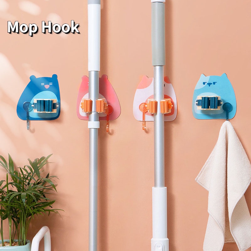 Multifunctional Wall Mounted Mop Broom Holder/Cartoon Broom Clip With