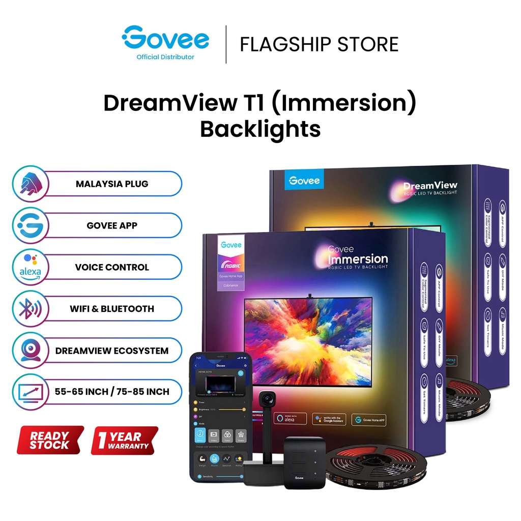 Govee Dreamview T1 Immersion Backlights Wifi TV LED Backlights W/Camera