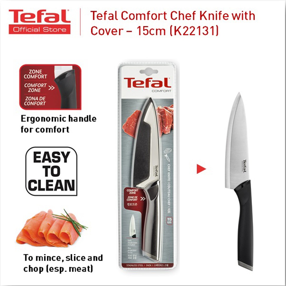 Tefal Comfort Chef Knife with Cover K22131 (15cm) Shopee Malaysia