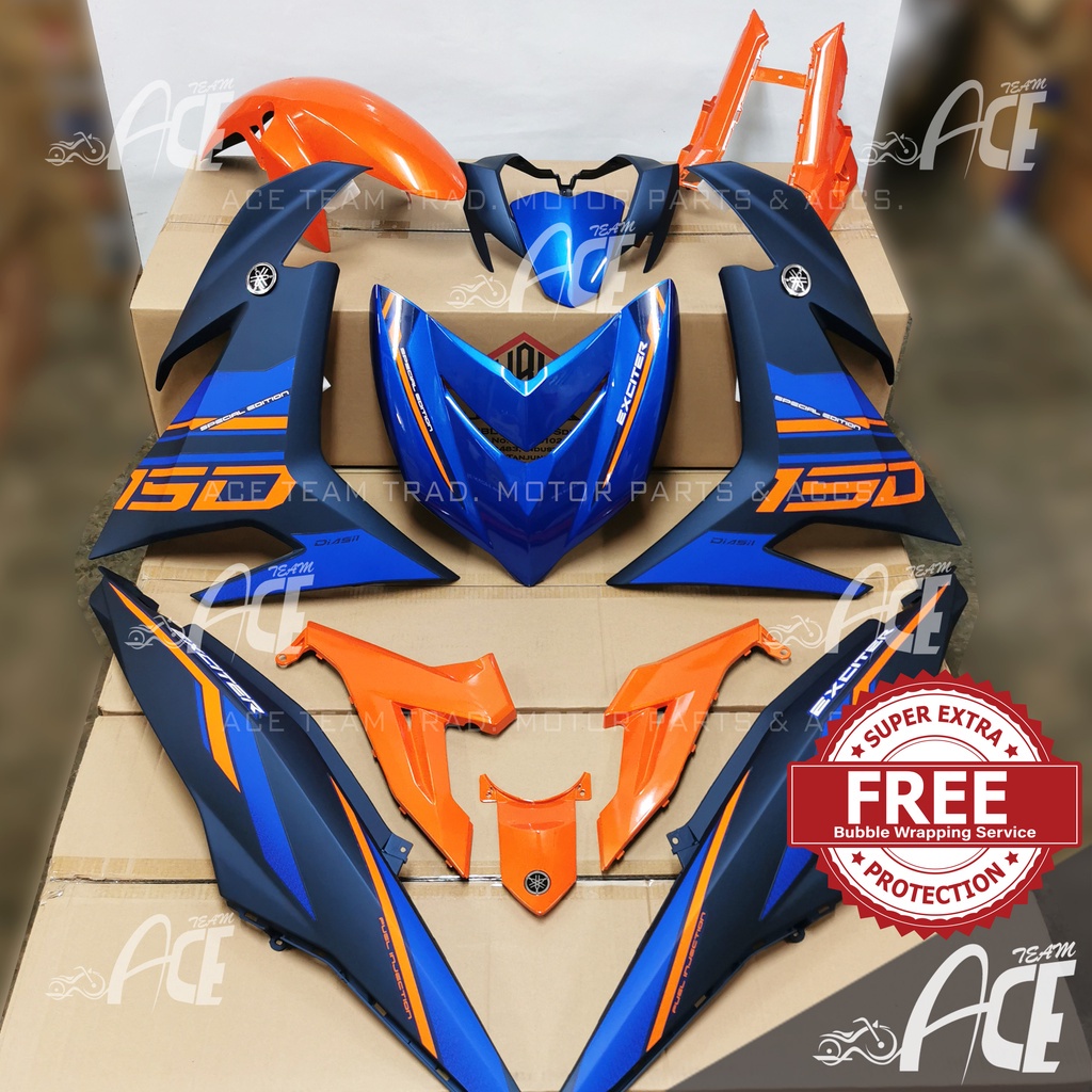 Coverset Y15 V1 V2 Exciter 2021 Raptor Blue Matte Blue Orange Ysuku