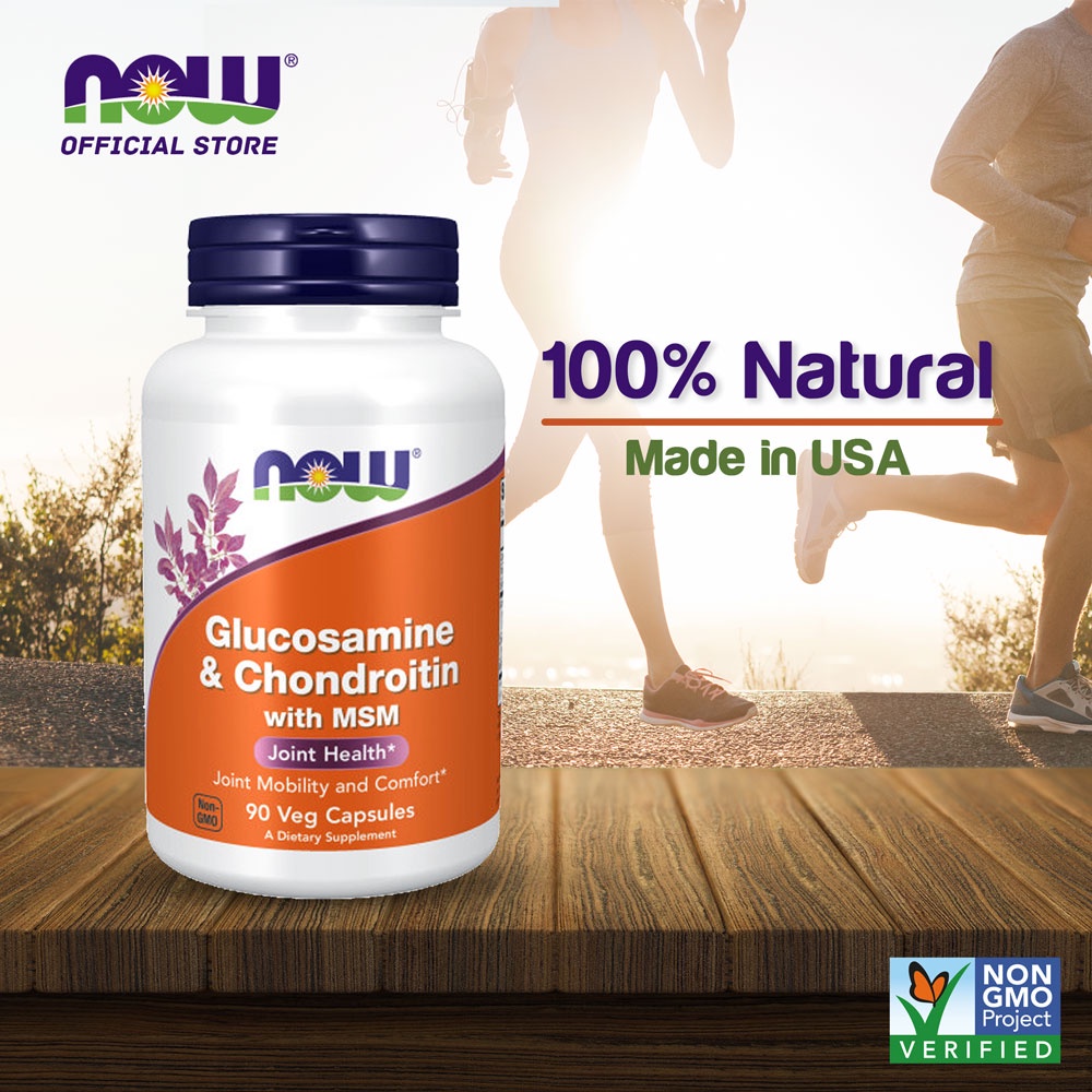 NOW Supplements, Glucosamine & Chondroitin with MSM, Joint Health, Mobility and Comfort, 90 Veg