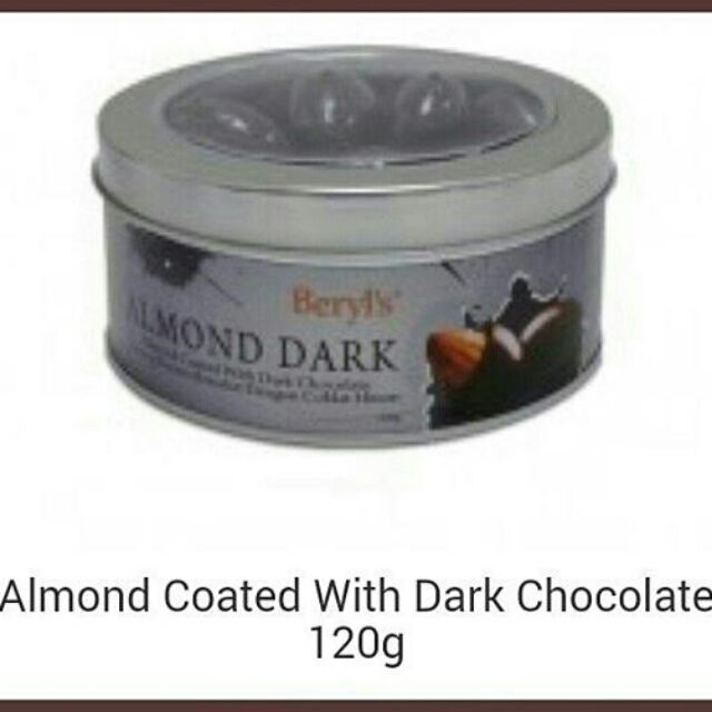 BERYL'S ROUND TIN CHOCOLATE ALMOND DARK CHOCOLATE 120G Shopee Malaysia