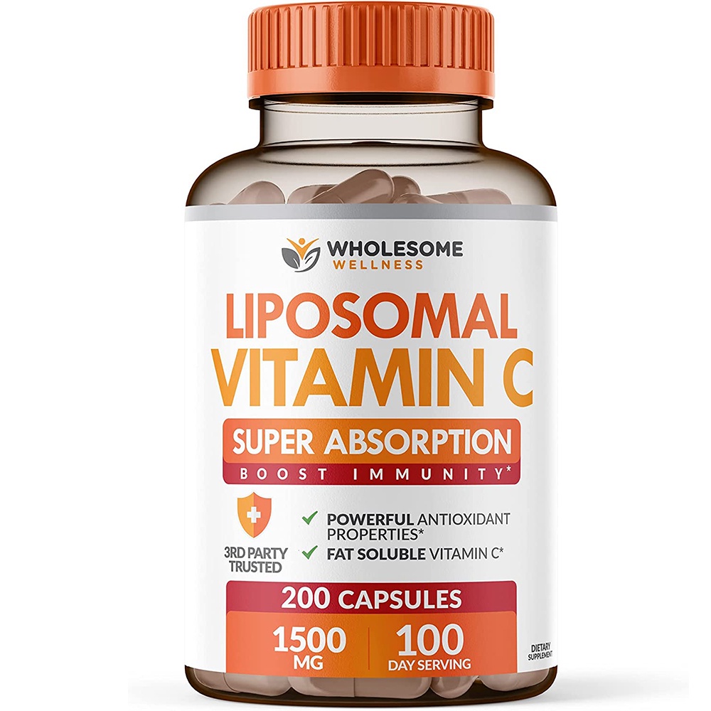 Liposomal Vitamin C Capsules (200 Pills 1500mg Buffered) High