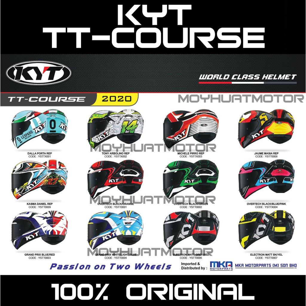 🔥NEW ARRIVAL🔥 KYT TTCOURSE TT COURSE 100 ORIGINAL KYT FULL FACE
