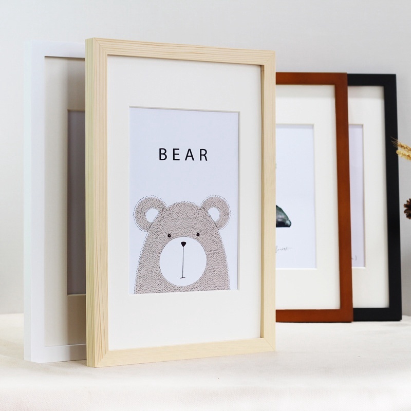 Nordic Simple Wooden Frame🖼 A4 A3 Black White Color Picture Photo