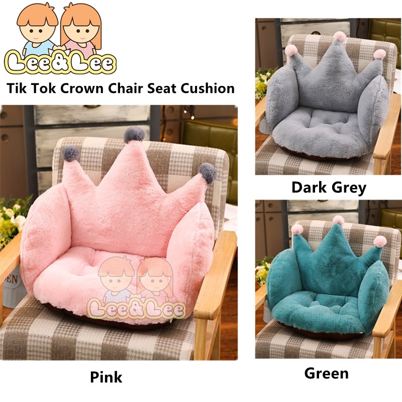 Tik Tok Crown Chair Seat Cushion Soft Plush Back Support Office Chair