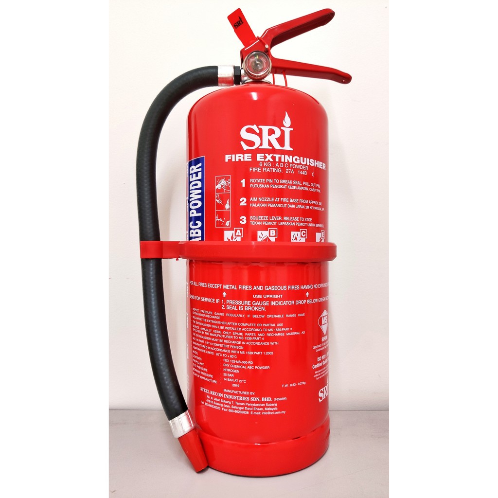 READY STOCK 6KG FIRE EXTINGUISHER C/W BOMBA CERTIFICATE (OPTIONAL