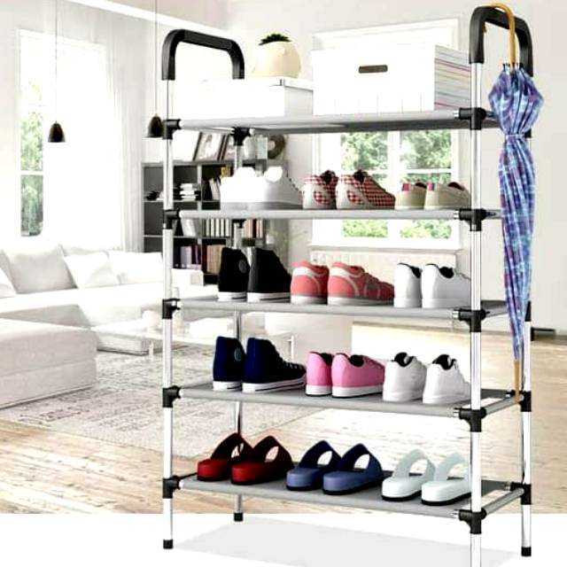 5 Stacking Shoe Rack + Umbrella Holder. Shopee Malaysia