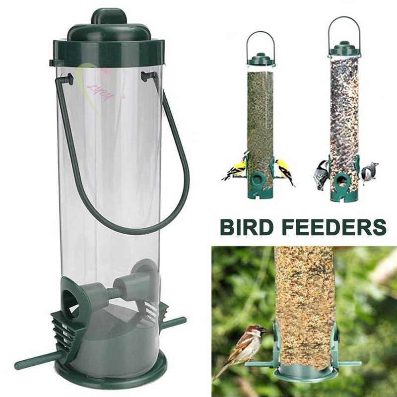 LE Plastic Wild Birds Water Feeder 4 Port Drinker Dish Hanging Station